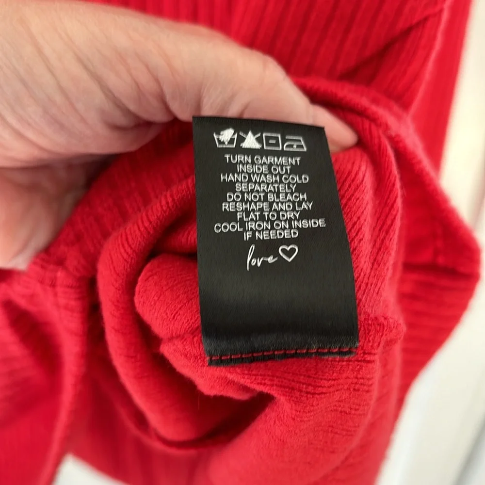 NIC + ZOE Women’s Cozy Rib Twist Top Cherry Red Size XXL - Picture 4 of 5